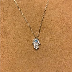 Trendy Hamsa hand delicate accent necklace